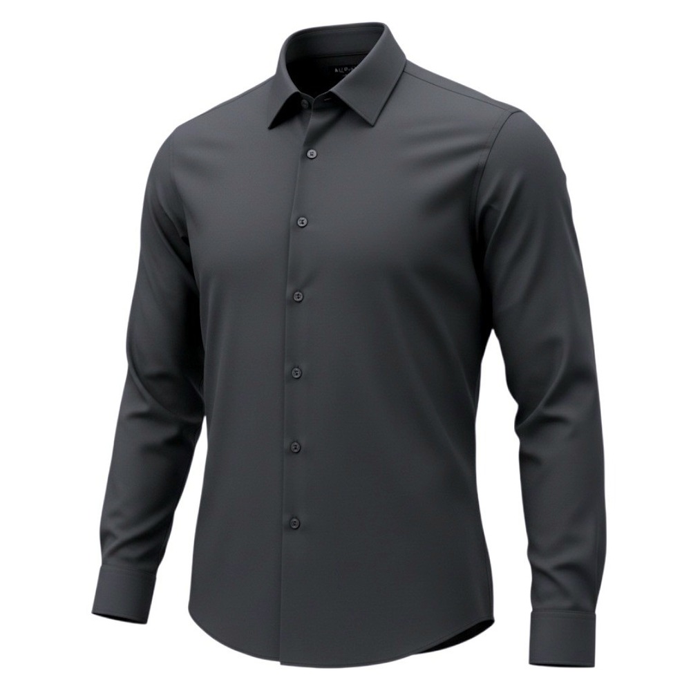 Alfani Mens Slim Fit Solid Black Long Sleeve Dress Shirt 17 1 2 34‎ 35